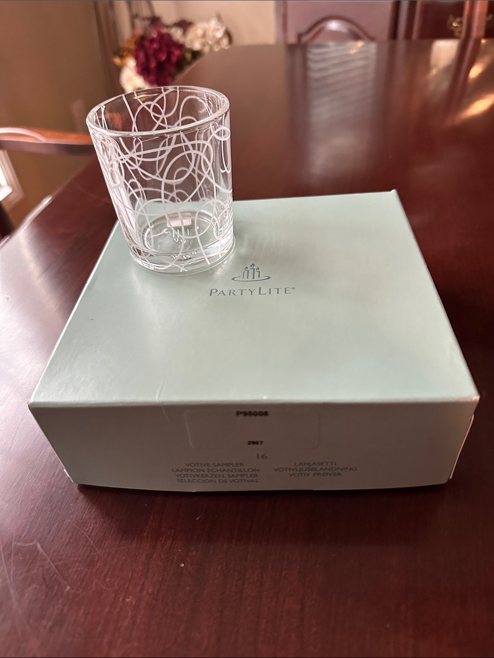 PartyLite Clear Glass Votive Holder with Candles